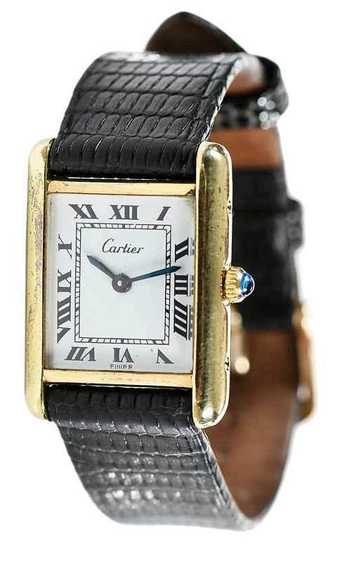 Appraisal: Cartier Tank Watch x mm case Roman numeral hour marks