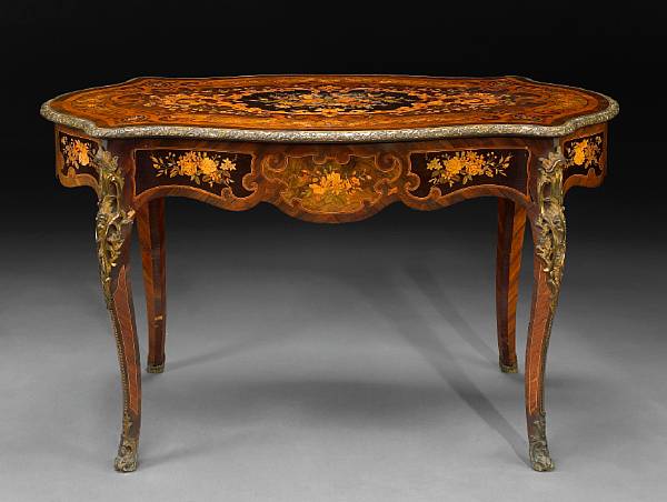 Appraisal: A Napoleon III brass mounted and marquetry inlaid table third