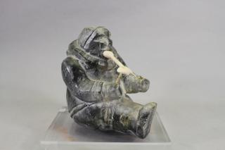 Appraisal: Inuit Carved Eskimo w Fish Inuit Carved Eskimo w Fish