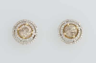 Appraisal: A Pair of Diamond Earrings k yellow gold earrings with