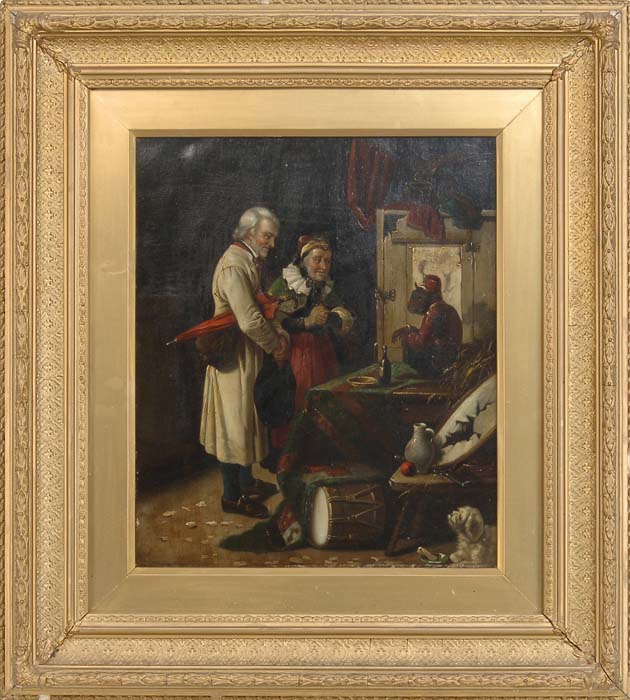 Appraisal: UNSIGNED British th Century VISITING THE ORGAN GRINDER Oil on