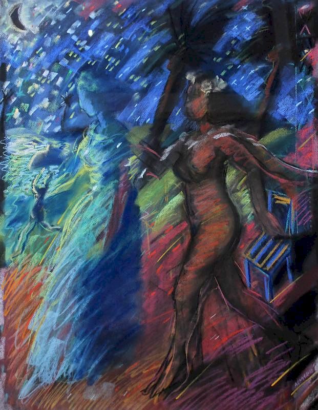 Appraisal: Carlos Almaraz - Carlos Almaraz - Untitled Woman Pastel on