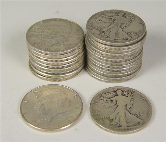 Appraisal: Roll of Walking Liberty Kennedy Halves Walking Liberty Halves and