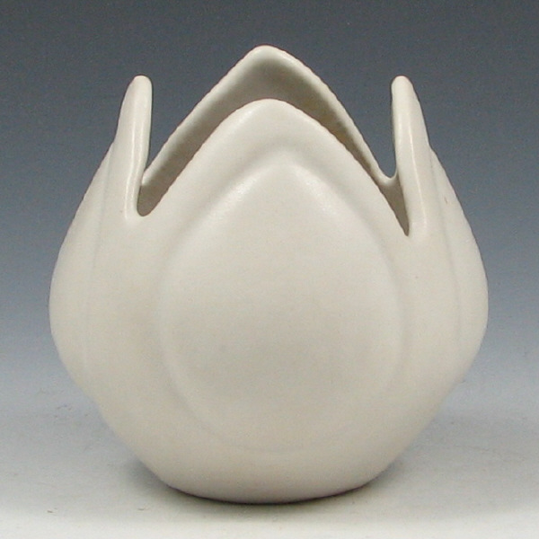 Appraisal: Van Briggle White Floriform Vase - Mint Van Briggle vase