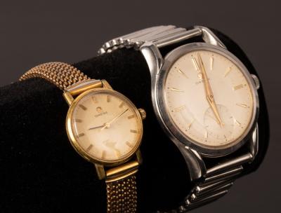 Appraisal: A gentleman's stainless steel Omega wristwatch circa the cream dial