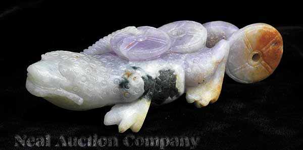 Appraisal: A Chinese Jadeite Figure of the Lucky Toad Chan Chu