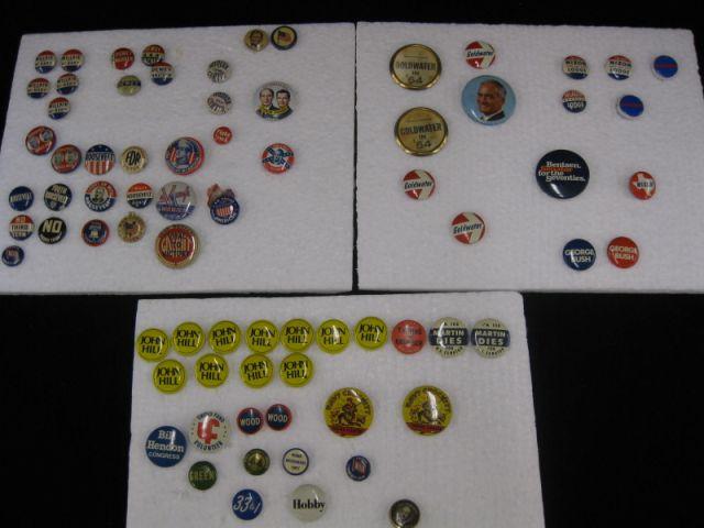 Appraisal: Collection of Political Pins includes Roosevelt Willkie Dewey Wallace others