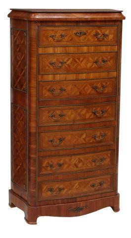 Appraisal: French parquetry fall front desk th c having faux drawer