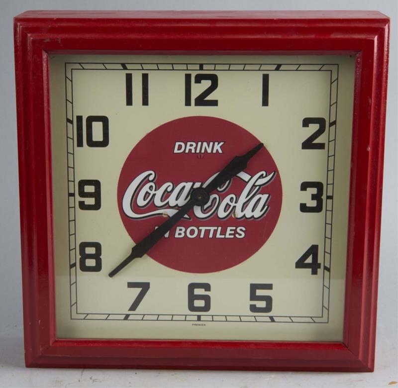 Appraisal: Electric Coca Cola Clock Framed under glass Coca Cola clock