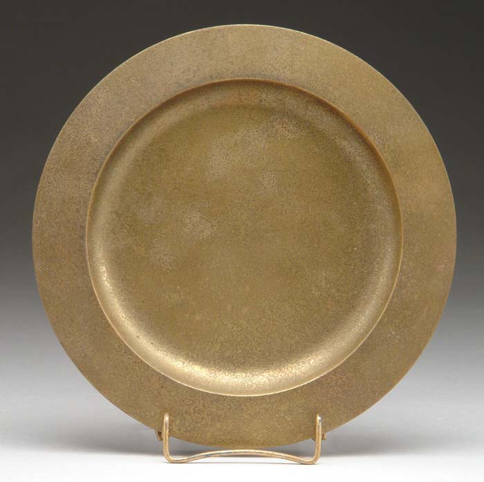 Appraisal: TIFFANY BRONZE PLATE Tiffany bronze plate has gold dor finish