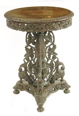 Appraisal: A th century Anglo-Indian carved occasional table the circular tilt-top