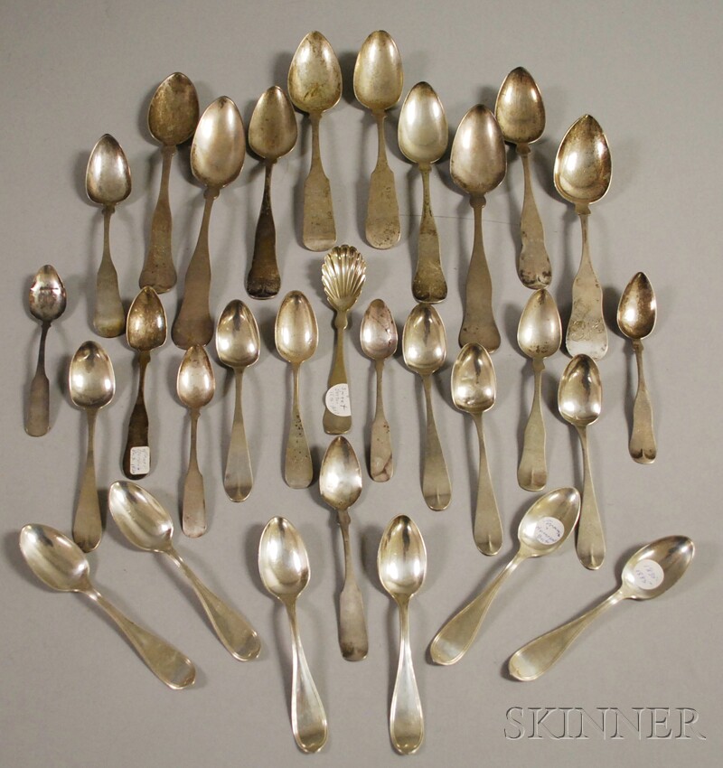 Appraisal: Approximately Thirty Mostly Boston Coin Silver Spoons including eight Newell