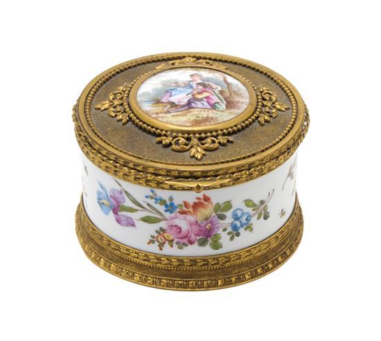 Appraisal: Meissen Gilt Metal Mounted Table Casket having a central cartouche