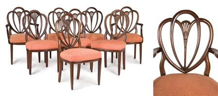 Appraisal: Assembled Set of Fourteen George III Style Mahogany Dining Chairs