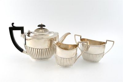 Appraisal: A matched three-piece Victorian silver tea set by Walker and