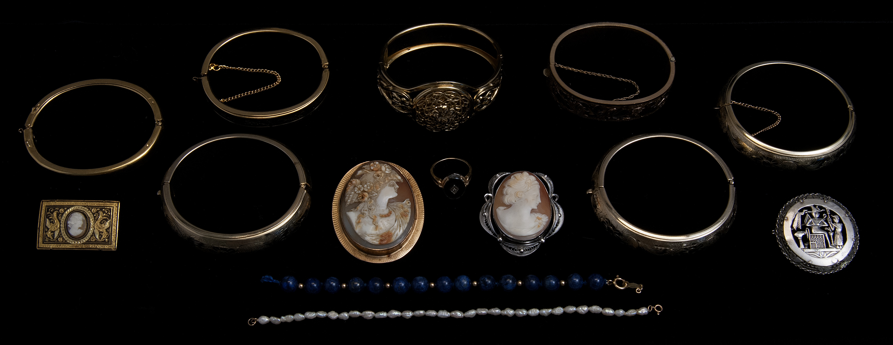 Appraisal: FOURTEEN PIECES OF FINE AND COSTUME JEWELRY th- th Century