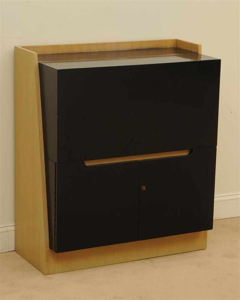 Appraisal: BAR CABINET DESIGNED AND MANUFACTURED BY WOR DE KLEE Black