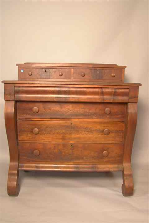 Appraisal: AMERICAN EMPIRE MAHOGANY VENEERED CHEST OF DRAWERS circa the rectangular