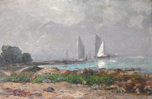 Appraisal: Sailboats along the Coast Artist Woodwell Joseph Ryan American -