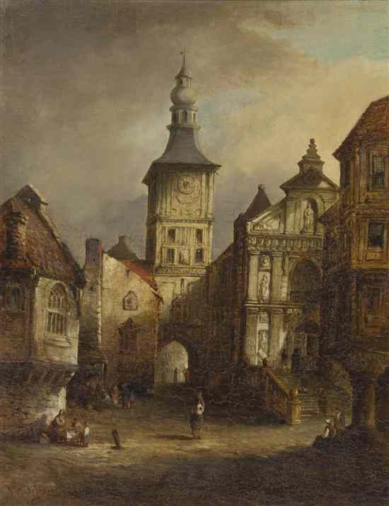 Appraisal: Hutchinson Dutch th th century City Village oil on canvas