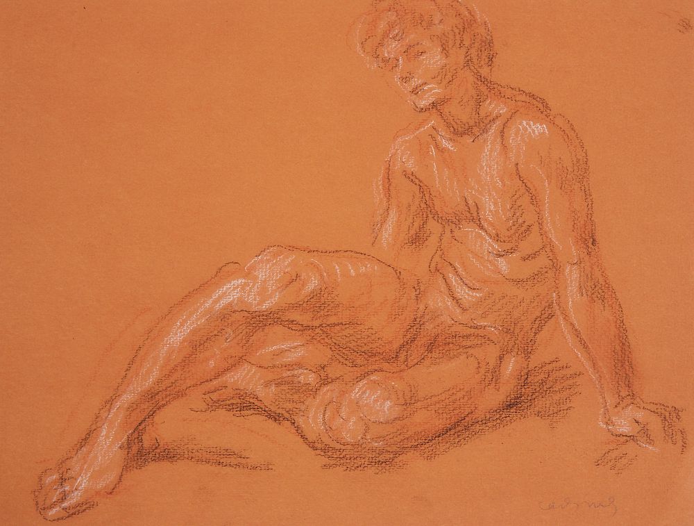 Appraisal: Paul Cadmus Male Nude Crayon on Paper Paul Cadmus -