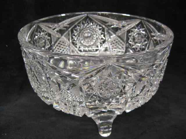 Appraisal: J Hoare Cut Glass Footed Bowl signed brilliant period ''