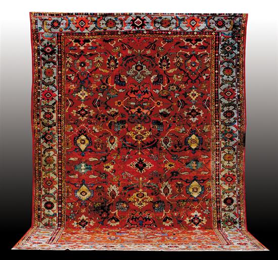 Appraisal: Floral Heriz or Ferrahan carpet early th century ' x