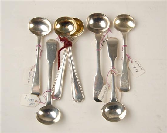 Appraisal: Seven L th E th C English Sterling Salt Spoons