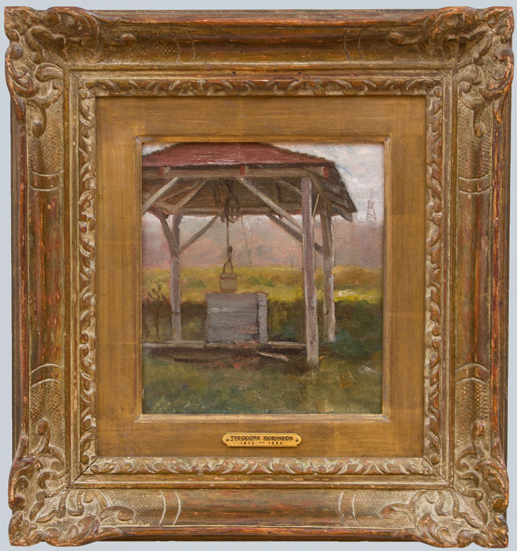 Appraisal: ATTRIBUTED TO THEODORE ROBINSON - THE WELL Oil on canvas