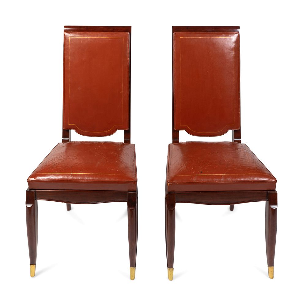 Appraisal: Maurice Jallot French - Set of Six Dining Chairs Maurice