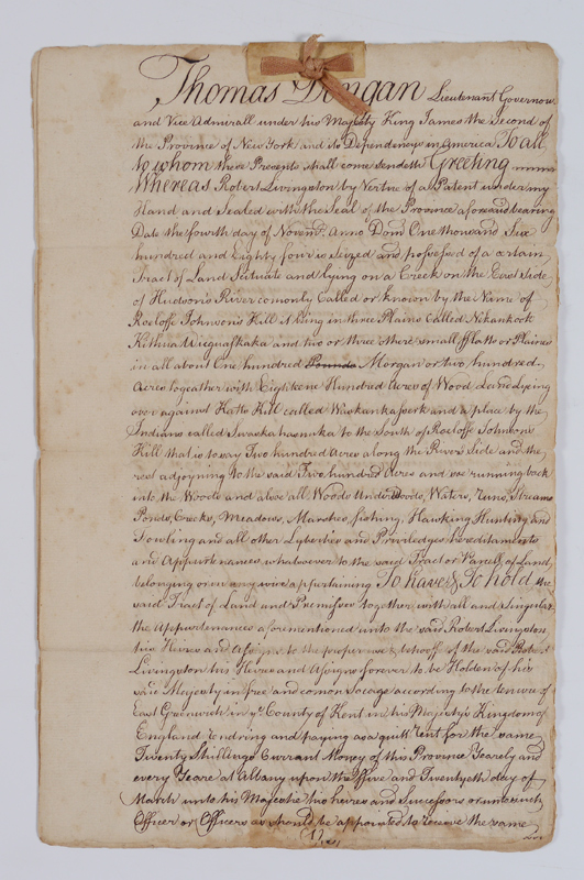 Appraisal: ROBERT LIVINGSTON NEW YORK LAND GRANT From the Early American