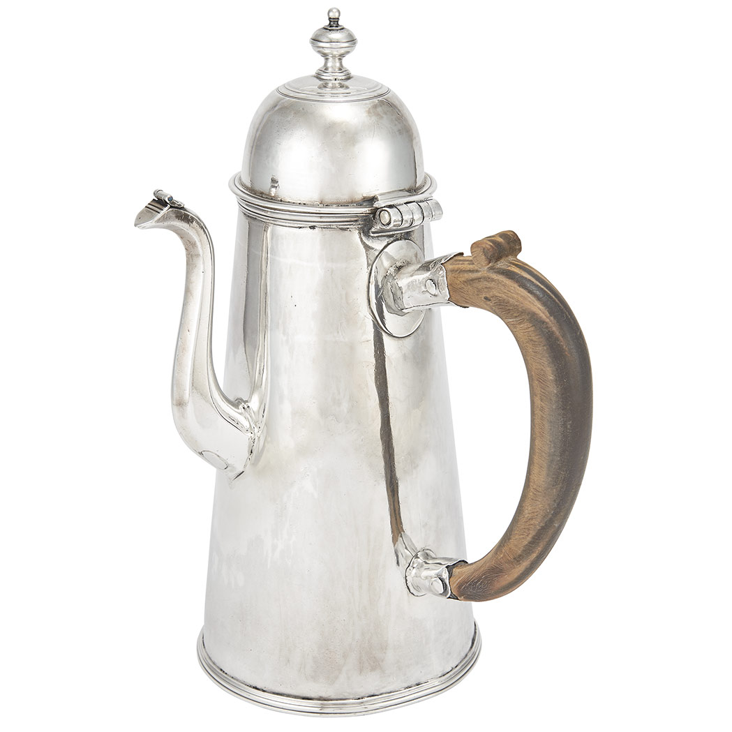 Appraisal: William III Silver Coffee Pot William Gamble London circa Of