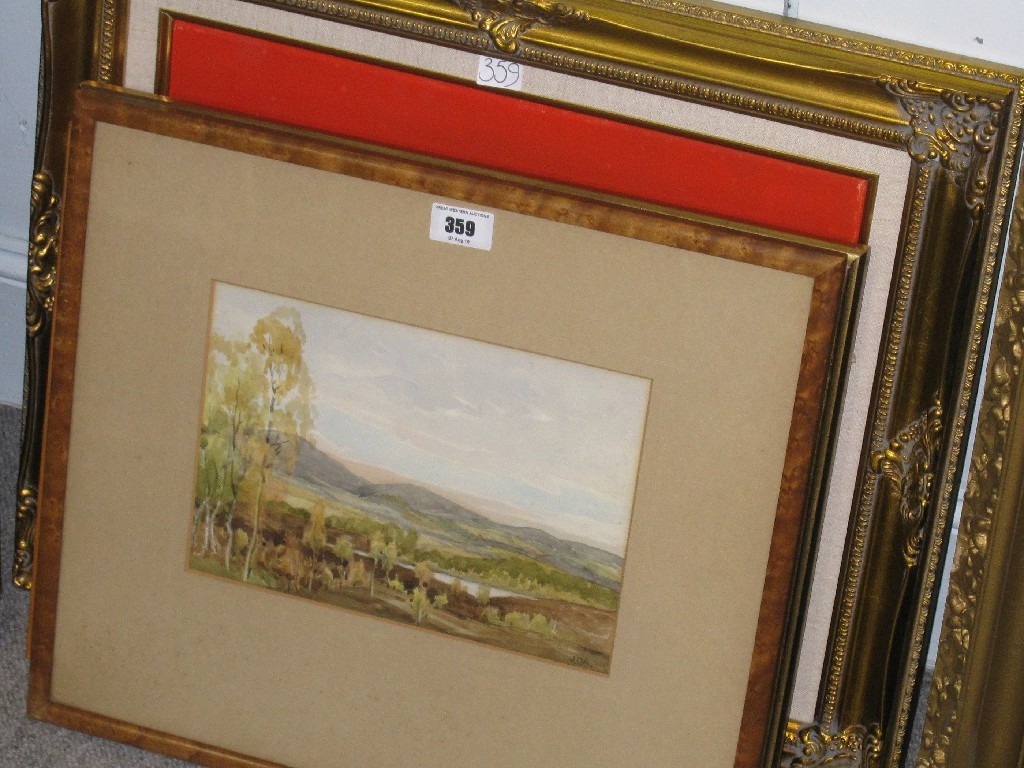 Appraisal: Lot comprising two watercolours one oil on board and one