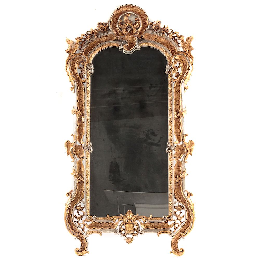 Appraisal: Maitland Smith Rococo Style Parcel Gilt Mirror th century foliate