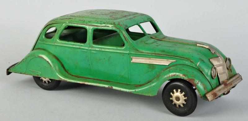 Appraisal: Pressed Steel Kingsbury Airflow Auto Wind-Up Toy American Marked Kingsbury