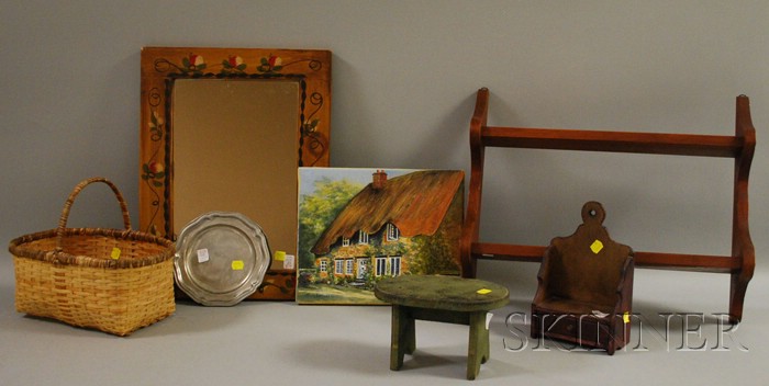 Appraisal: Group of Assorted Country Decorative Items a Mory Hollinan oil