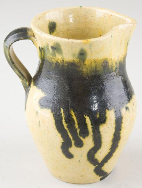 Appraisal: C R Auman NC Pottery Pitcher circa s clear yellow