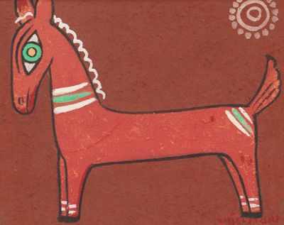 Appraisal: Jamini Roy India - Horse Gouache on board signed at