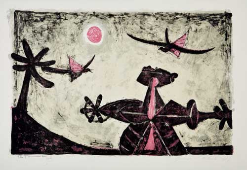 Appraisal: RUFINO TAMAYO Observador de P jaros Color lithograph x mm