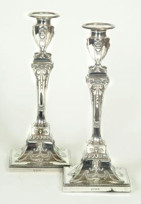 Appraisal: A PAIR OF CANDLESTICKS maker Ellis Jacob Greenberg Birmingham and