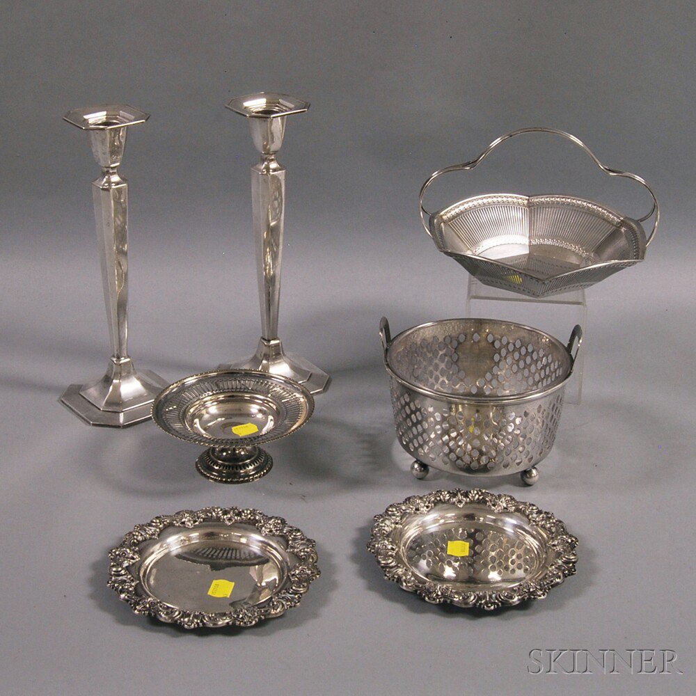 Appraisal: Seven Pieces of Mostly Sterling Silver and Silver-mounted Tableware a