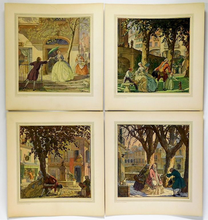 Appraisal: PC Thomas Cleland Four Seasons Lithographs United States - Includes