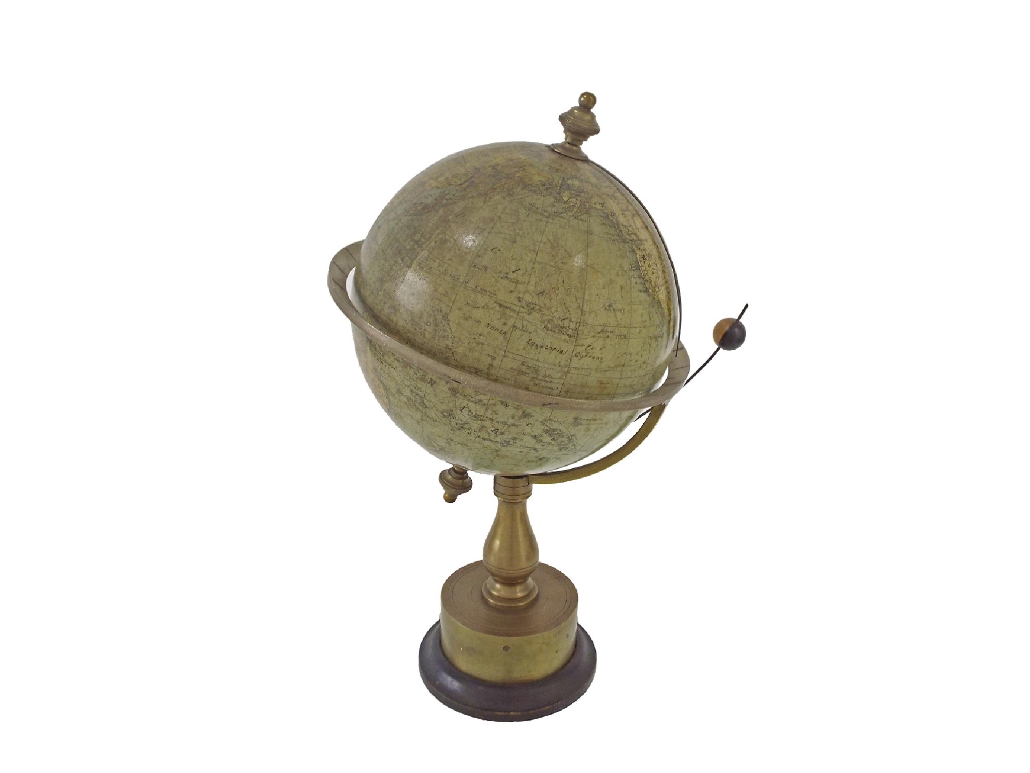 Appraisal: Interesting French globe clock bearing the retail label of Ruddiman