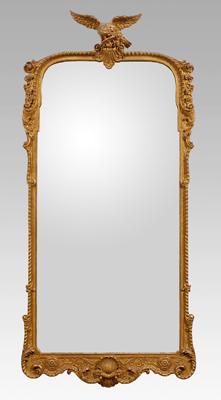 Appraisal: Chippendale pier mirror gilt and gessoed carved wood pediment with