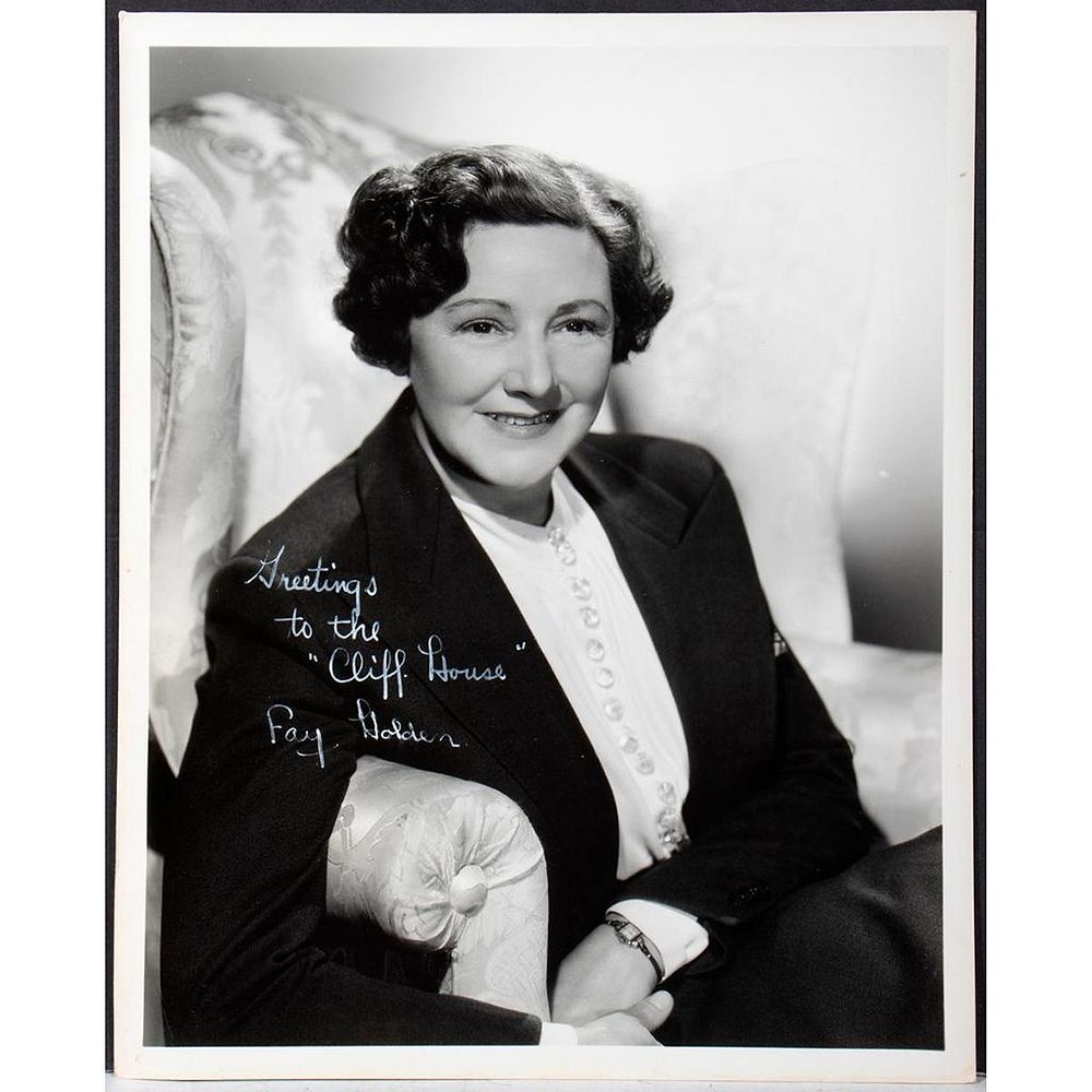 Appraisal: Fay Holden Original autographed inscribed photograph Size x Condition Showing