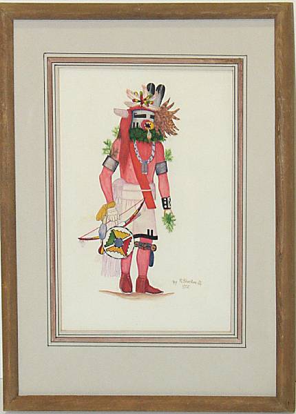 Appraisal: Peter Shelton Jr Sekaho - Yellow Arrow Hopi Kachina gouache