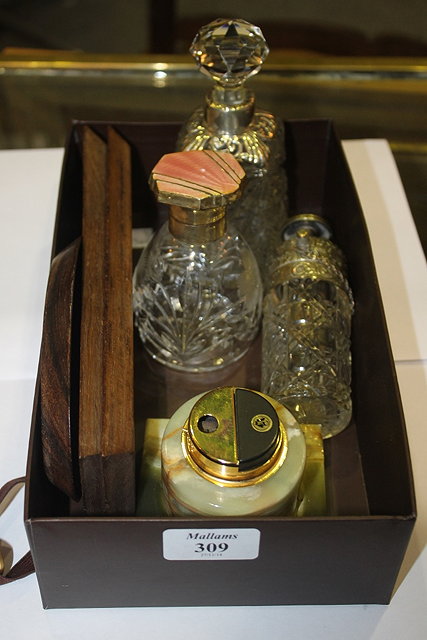 Appraisal: A COLLECTION OF MISCELLANEOUS including a cut glass perfume bottle