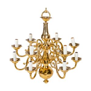 Appraisal: A Dutch Baroque Style Brass Twelve-Light Chandelier th Century