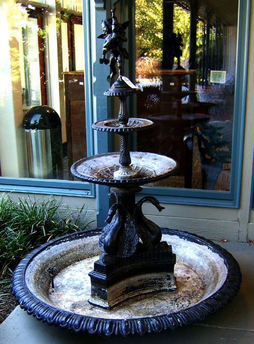 Appraisal: Lead fountain with swans h dia together with a cast