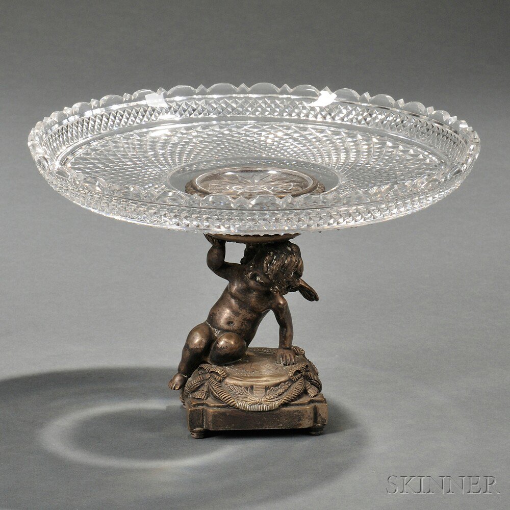 Appraisal: Cut Crystal and Silvered-bronze Compote probably France late th century